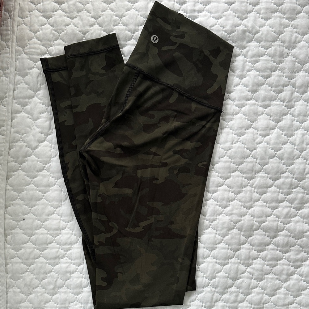 Lululemon Athletica Army Green Camo High-Rise Leggings